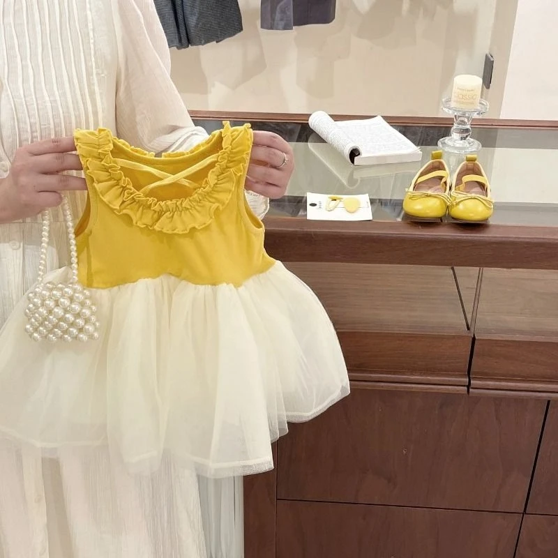 Kids Girls Dress Princess Style Summer Stylish 2026 New Little Girl Very Beautiful Camisole Dress Tutu Skirt