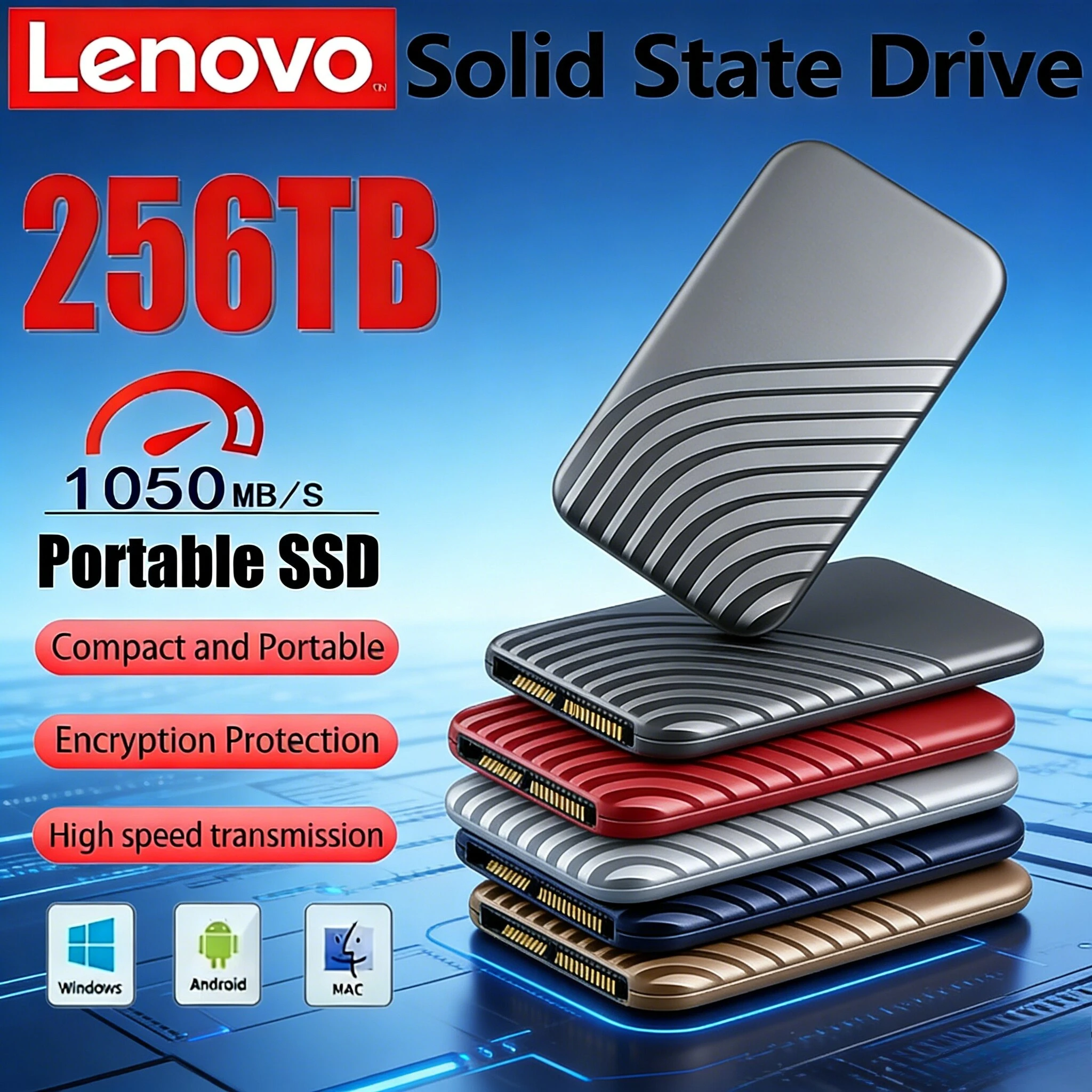 

Внешний SSD-накопитель Lenovo с интерфейсом Type-C USB3.1, высокоскоростной, 2 ТБ, 4 ТБ, 8 ТБ, 16 ТБ, портативный жесткий диск для ноутбука