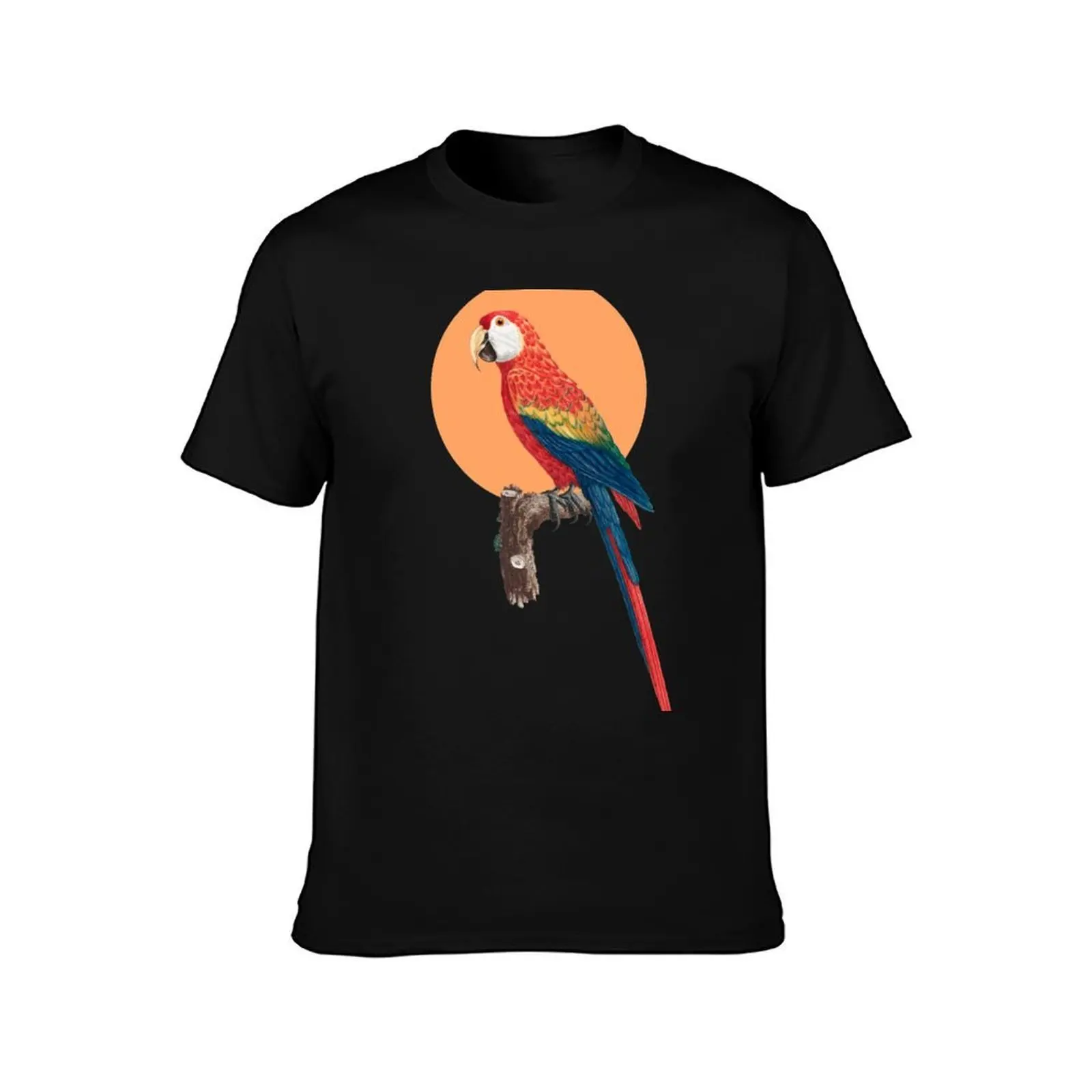 Colorful Scarlet macaw T-Shirt Relaxed Casual Short Sleeve Tee T-Shirt