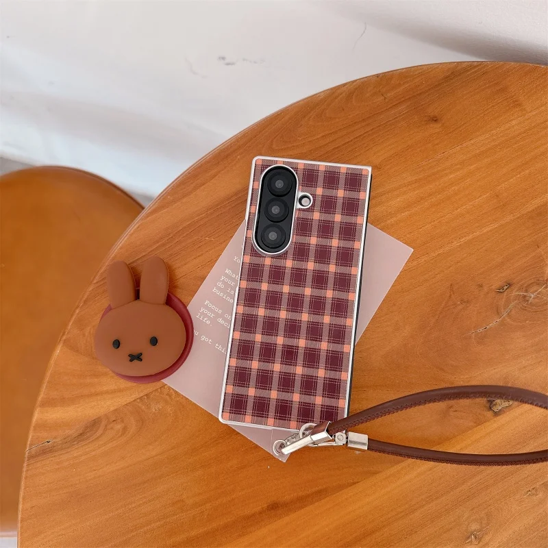 Cute cartoon 3D Doll coffee Miffy Magnetic Phone Case For Samsung ZFold 5 6 7 grid Magsafe Wireless Charge Cove﻿﻿﻿﻿﻿﻿﻿﻿﻿﻿﻿﻿﻿﻿﻿﻿﻿