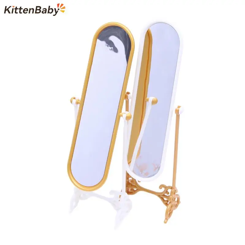 1Pcs Dollhouse Miniature Rotating Fitting Room Dressing Mirror Model For Dolls Accessories Furniture Decoration