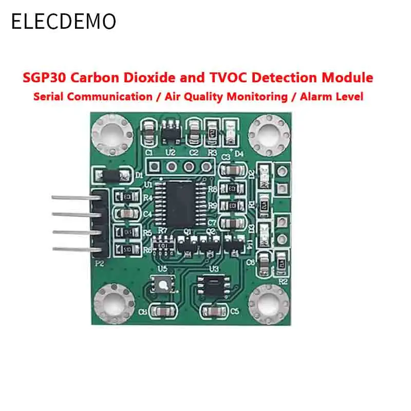 

SGP30 gas temperature humidity air quality measurement TOVC CO2 CO2 sensor module serial port