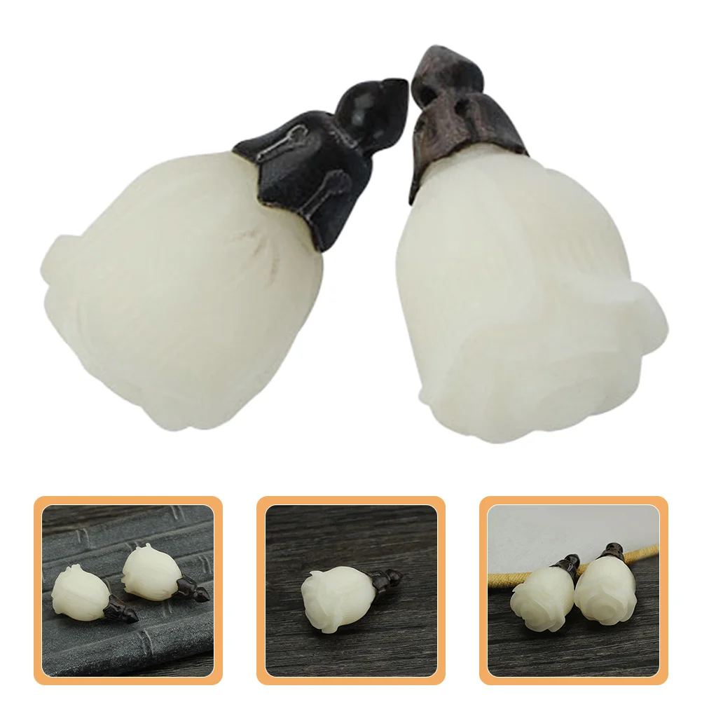 

2Pcs Bodhi Bead Tulip Pendant Hand-Carved Sturdy DIY Jewelry Charms Necklace Bracelet Keychain Decoration Craft Supplies