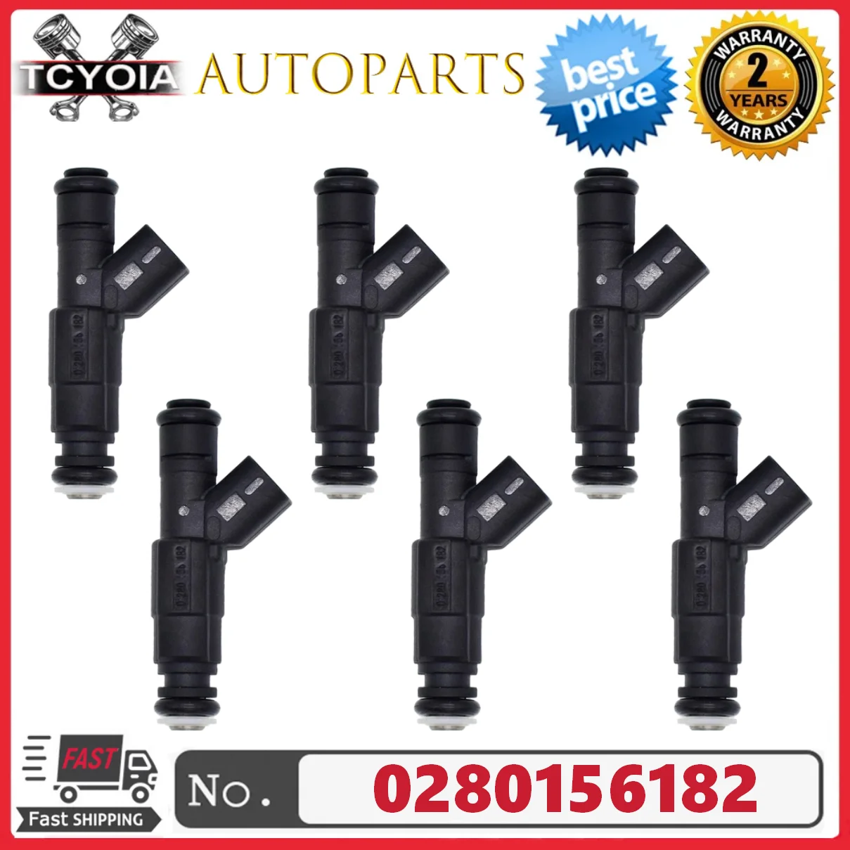 

6 шт. топливные форсунки 0280156182 для Chevrolet EQUINOX TORRENT 3.4L V6 2005-2009