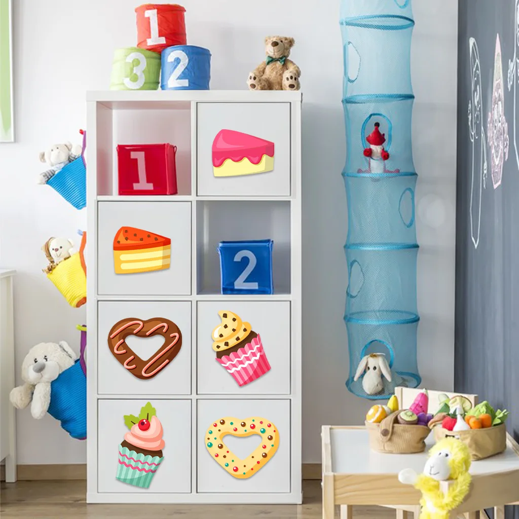 Creative Dessert candy Refrigerator Sticker Home Decoration Kitchen Mural DIY Wall Stickers Party Sticker Kids Room Wallpaper