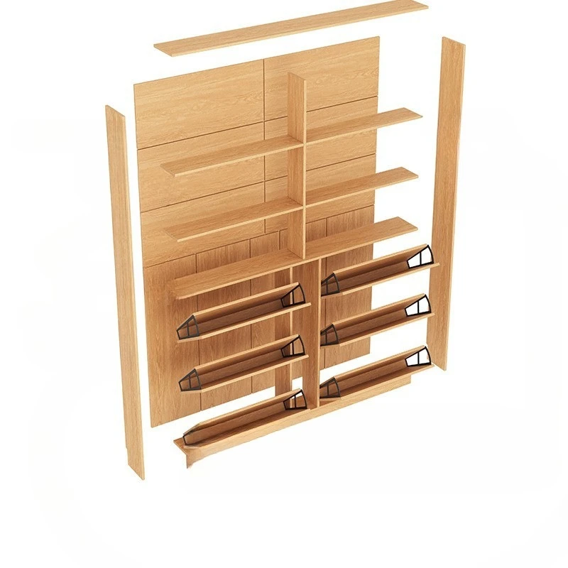 Solid wood shoe cabinet, entryway rubberwood storage, hallway and corridor ultra-thin single-layer flip-top shoe cabinet