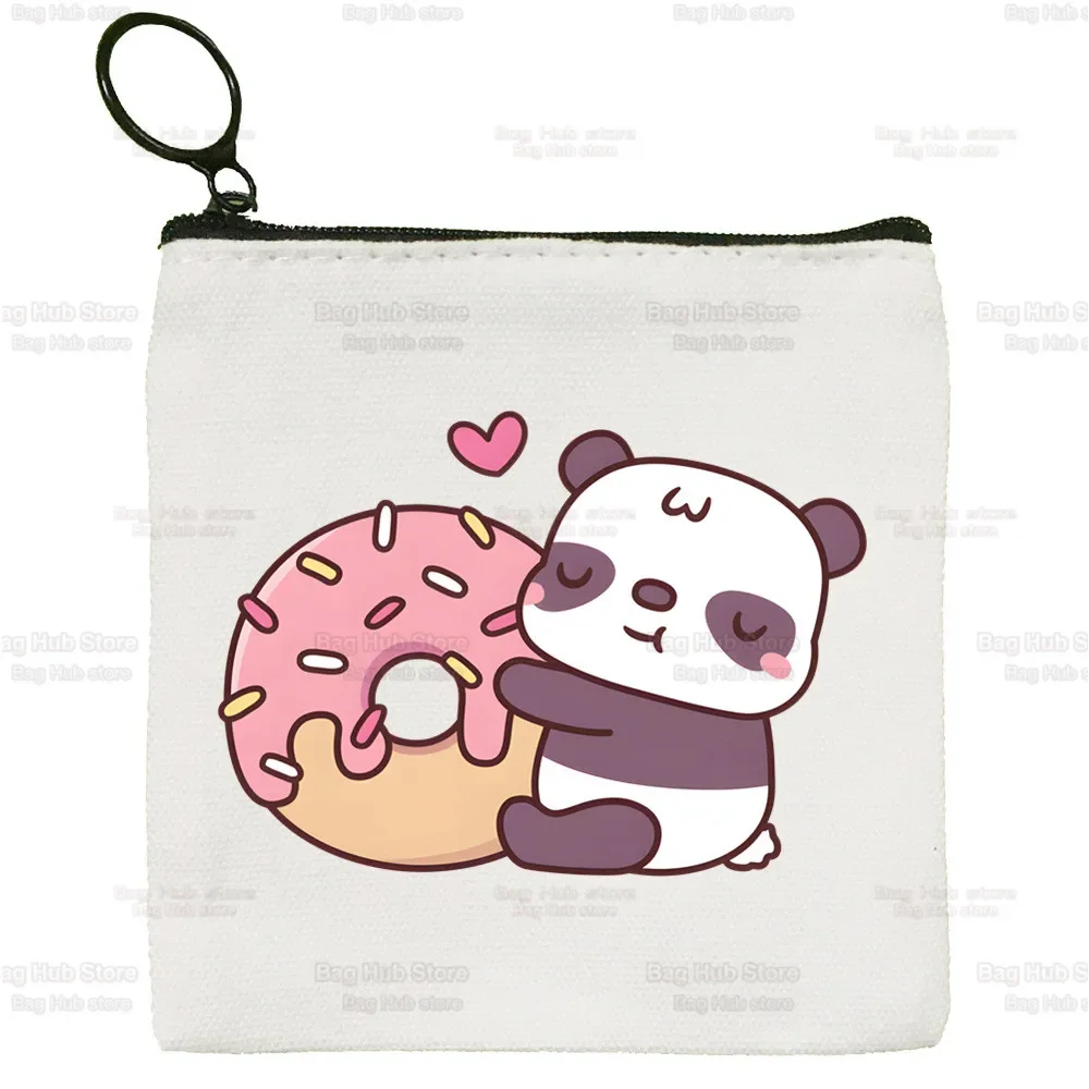 Panda Ik Ben Niet Lui, Ik Geniet Er Gewoon Van Om Niets Te Doen Portemonnee Vrouwelijke Kleine Tas Mini Clutch Tas Schattige Canvas Sleutelkoffer Munttas