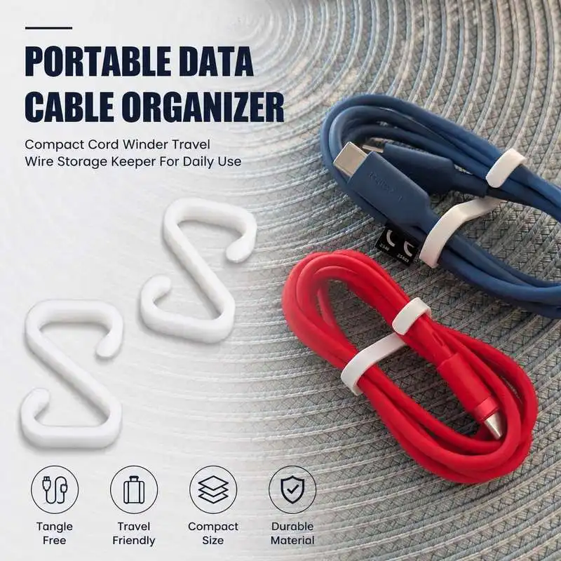 Portable Data Cable Organizer Compact Cord Winder Travel Wire Storage Keeper For Daily Use