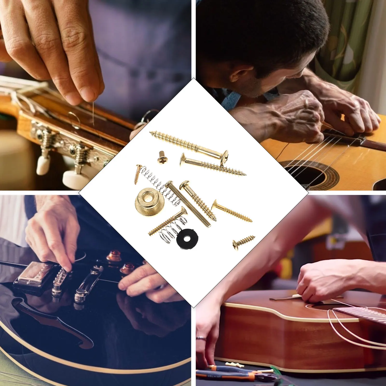 

Guitar Repair Screw Set Electric Guitars Tuner Screws 9 Piece Metal Tuning Pegs Kit Mounting For