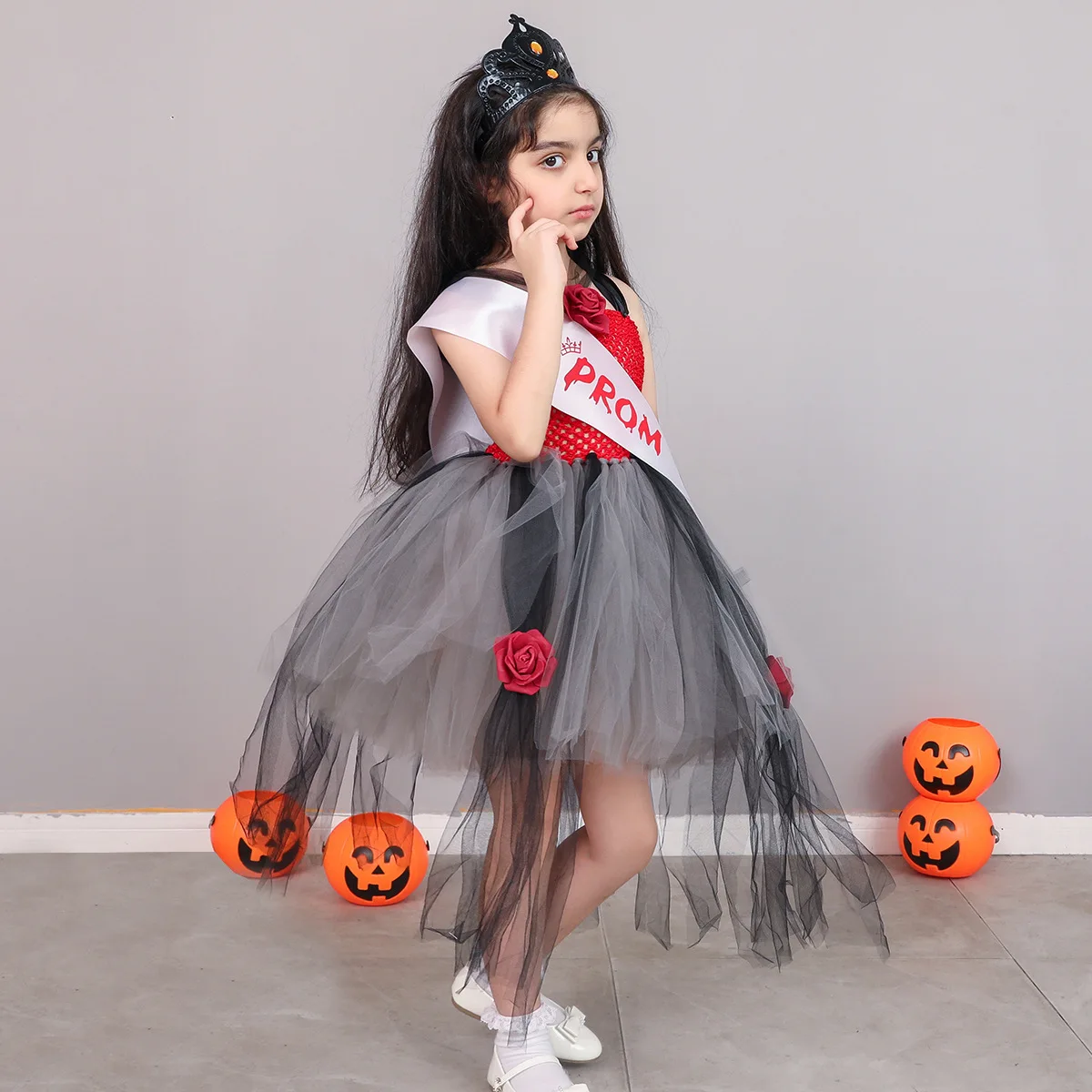 2026 New Halloween Tulle Tutu Dress Performance Outfit Festival Wear Stage Show Attire Themed Party Dress WearDark Fairy Style