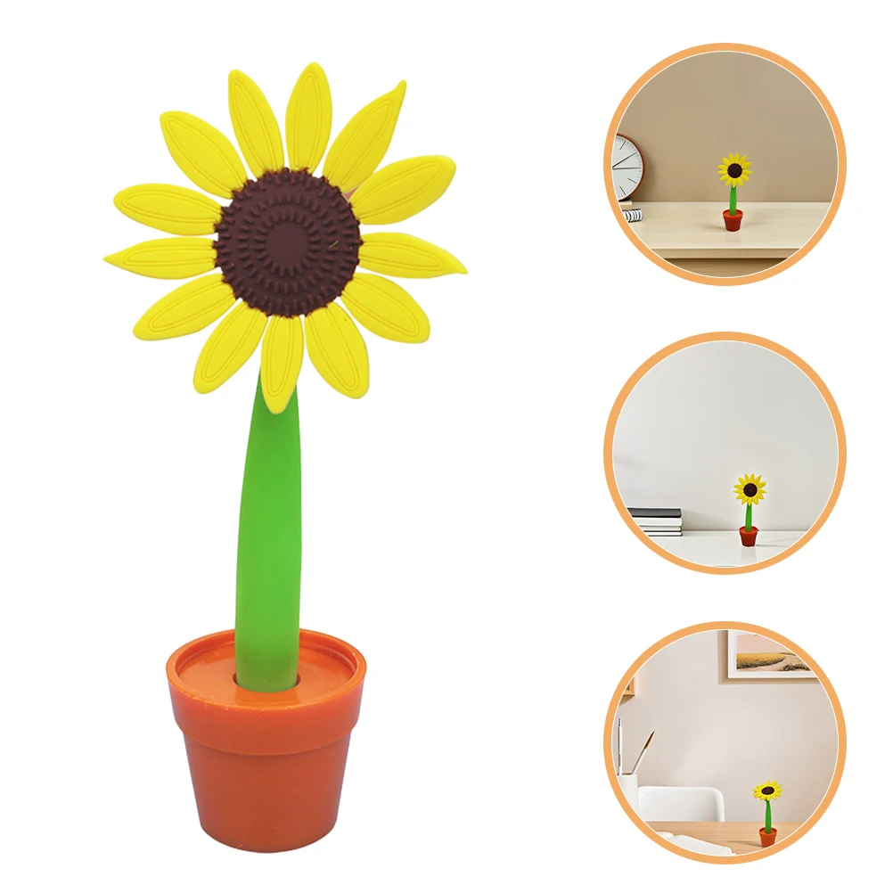 

Sunflower Ballpoint Pen Stationery Artificial Flowers Shape Cute Pens Women Classroom Supplies Gel Pens Writing Tools Gifts