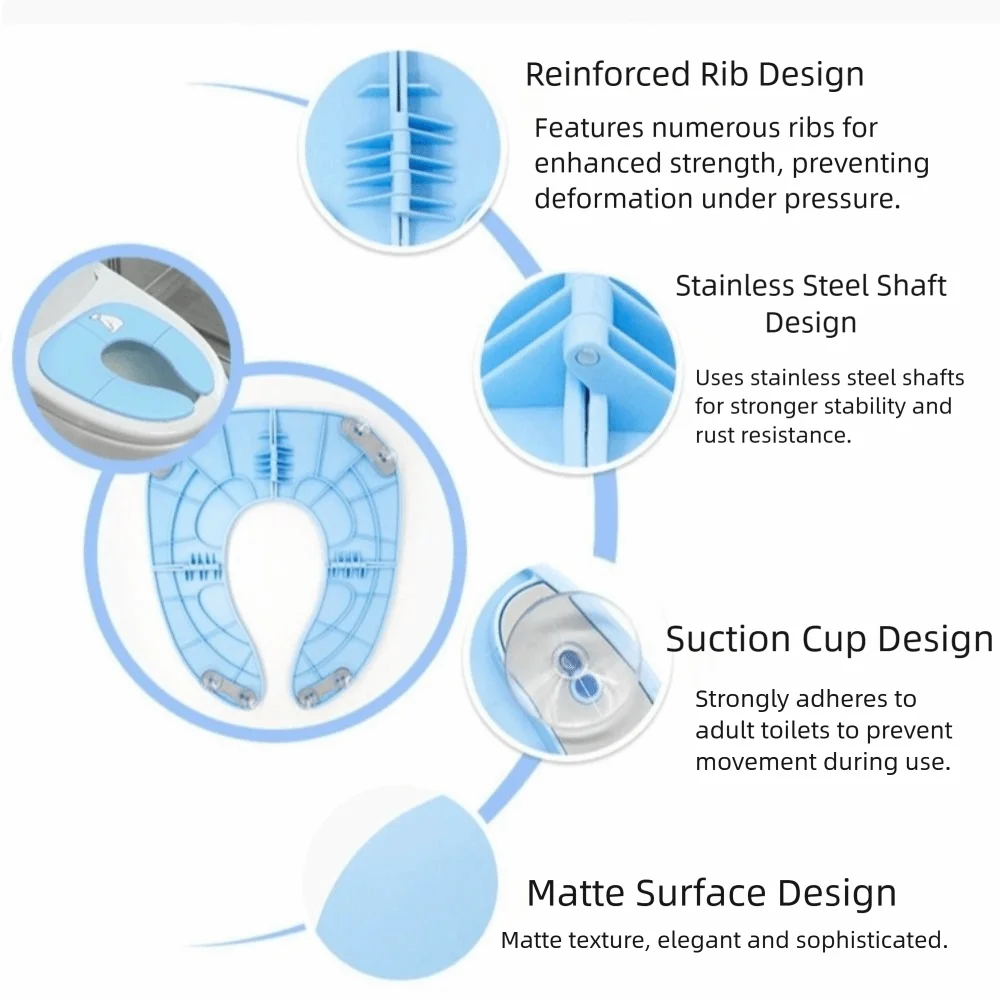 طوي الطفل السفر مقعد المرحاض الكرتون عدم الانزلاق غطاء مقعد المرحاض شفط الكؤوس قابل للغسل السفر قعادة مقعد مراكز التسوق #3