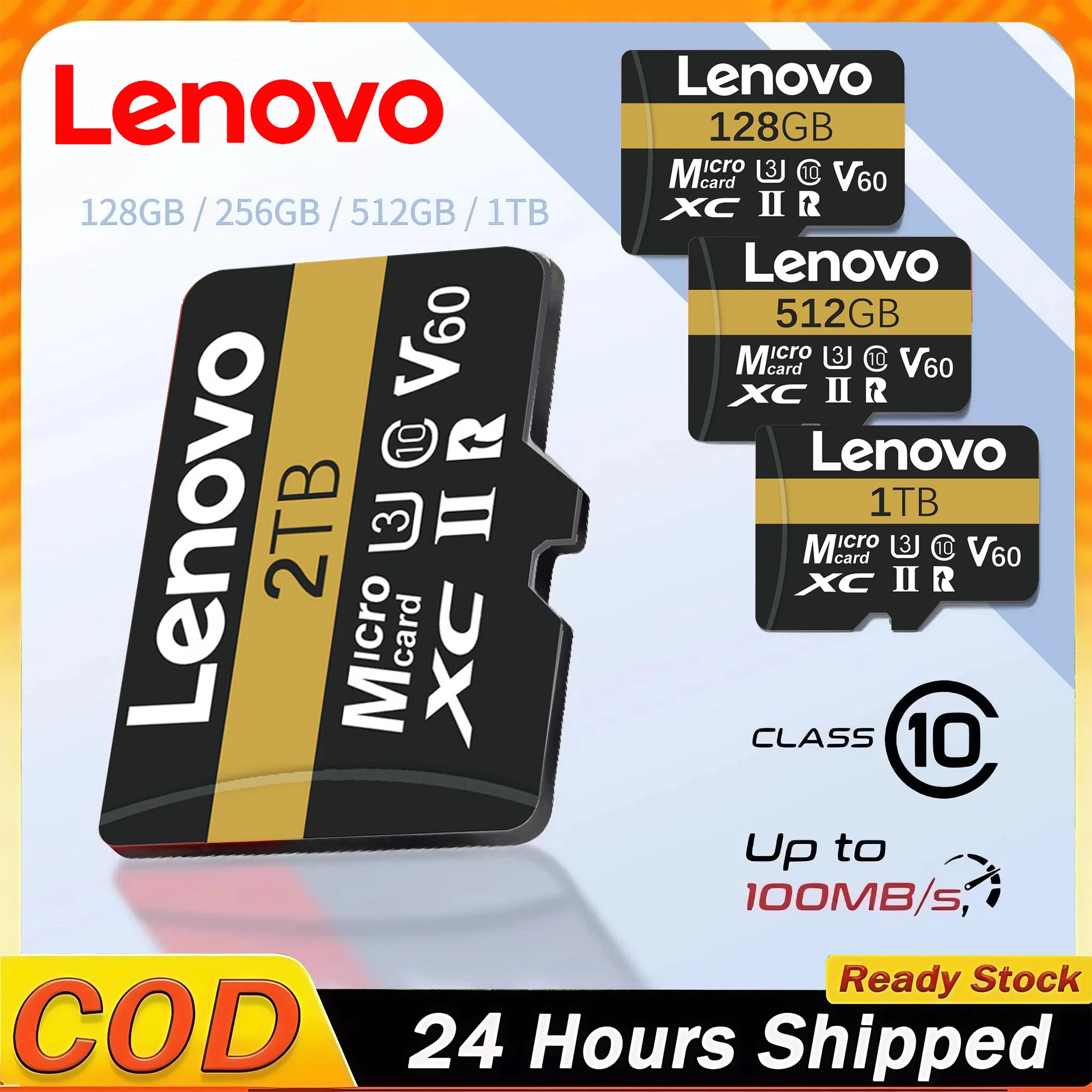 

Lenovo Micro SD Card Memory Card 128GB 512GB 64GB SD Card SD/TF Flash Card 256GB Class 10 Memory Card For Phone Switch Camera