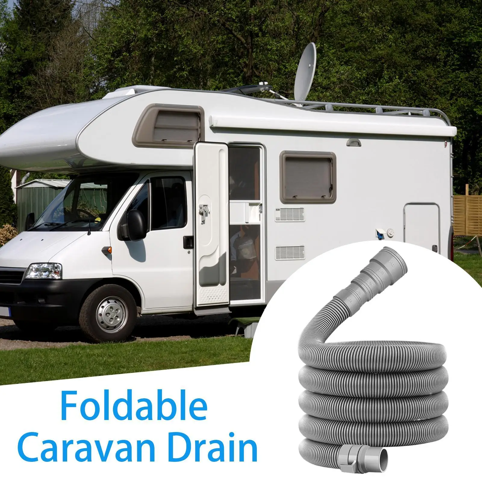 

Caravan Sewer Pipe Kit Foldable RV Trailer Sewer Hose With Adjustable Adapter Clamp Leakproof RV Hose Vehicle Accessories