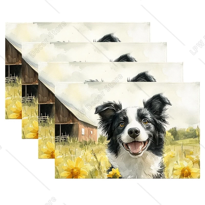 

Набор из 4 очаровательных котел на ферме, идеально подходящих для столовых приборов для обеденного стола в фермерском доме, идеально подходящих для весны и лета.