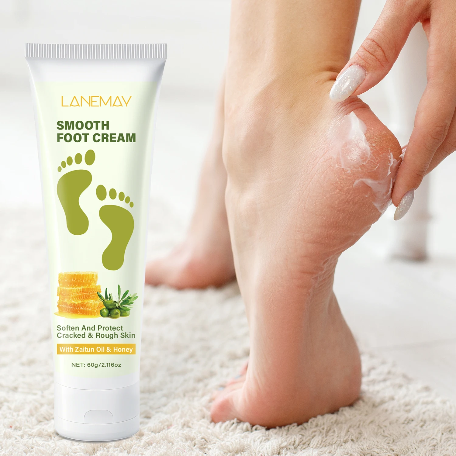 

Olive Oil Anti Crack Foot Cream Honey Heel Cracking Repair Exfoliation Dead Skin Removal Softening Moisturize Smooth Skin Care