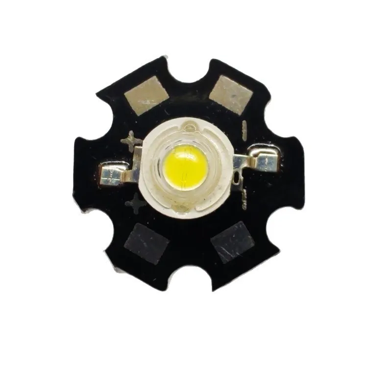 1W 3w High power LED chip bead Lamps white 6000k/warm 3000k weld starboard aluminum heat sink flashlight  50PCS