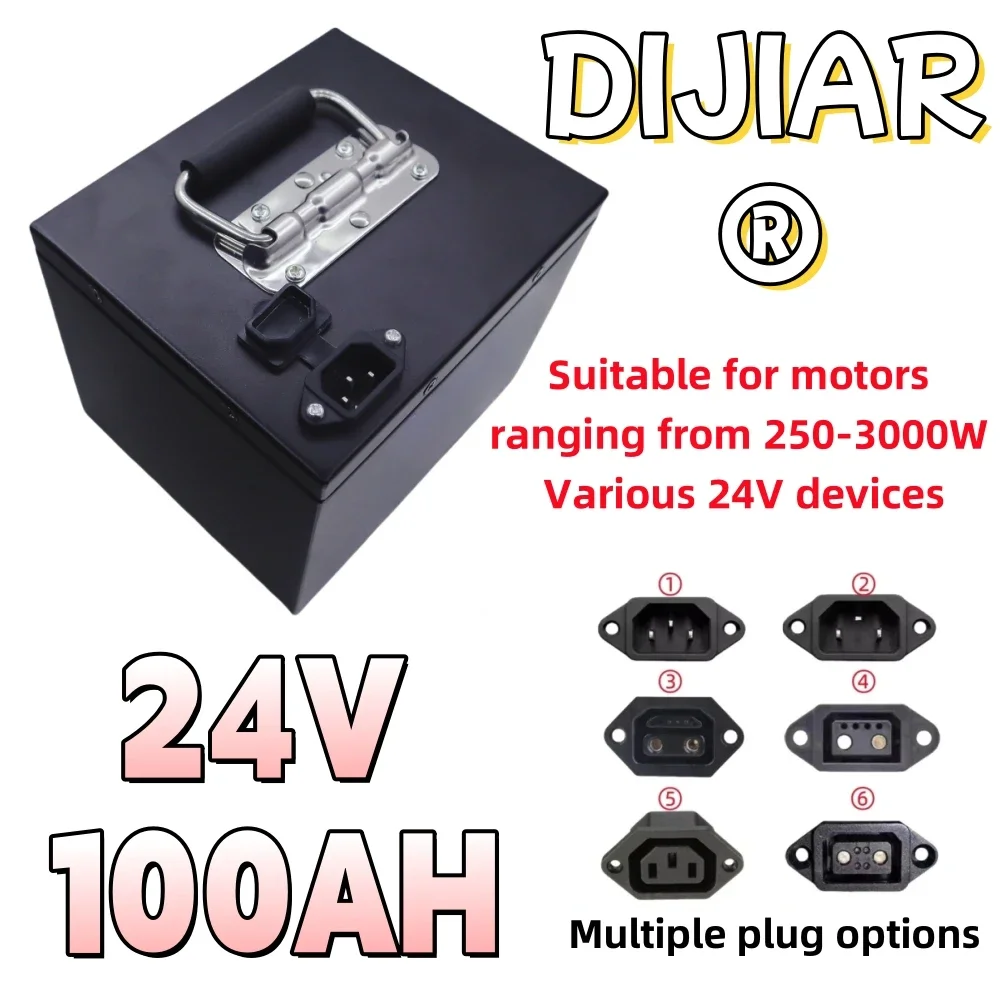 

Air express delivery, 24V100AH, 18650 lithium battery, sufficient capacity, strong power, metal shell, suitable for 250-3000W