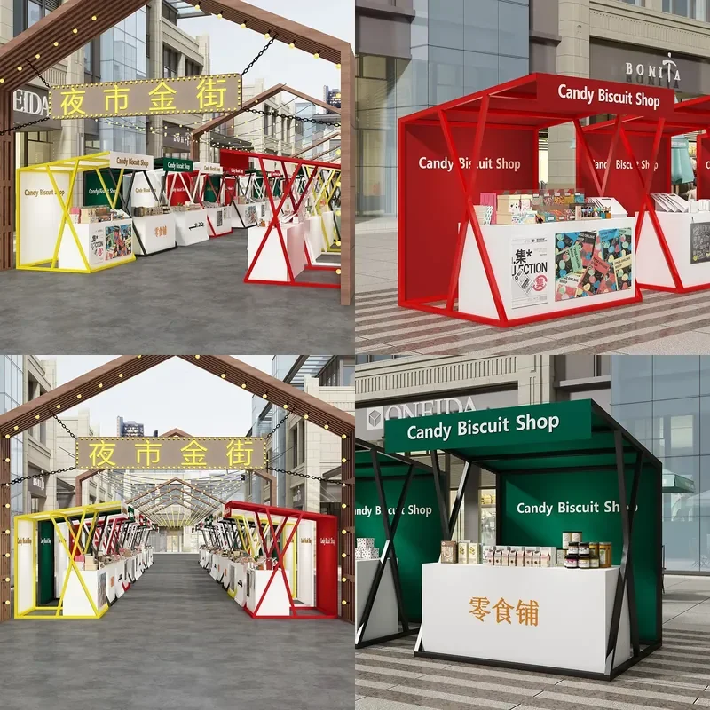 For Night Market Stall Mobile Shelf Outdoor Display Rack Real Metal Promotion Stand for Shopping Mall Market Activity
