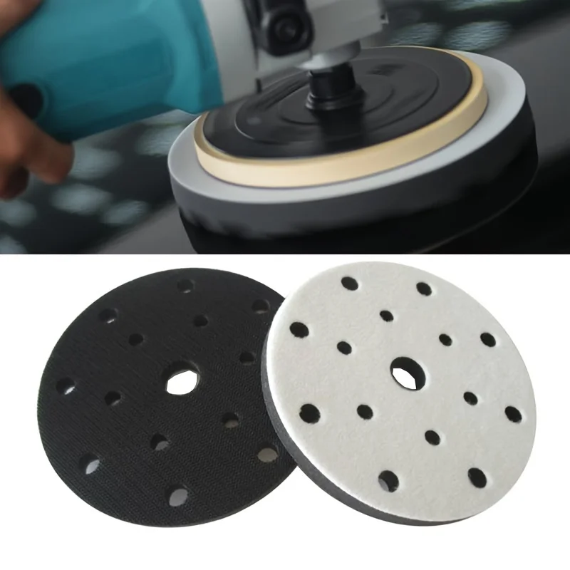 15 Holes Soft Sponge Interface Pad 6 Inch 150mm Sanding Pads Backing Disc Hook & Loop Sanding Discs For Polisher