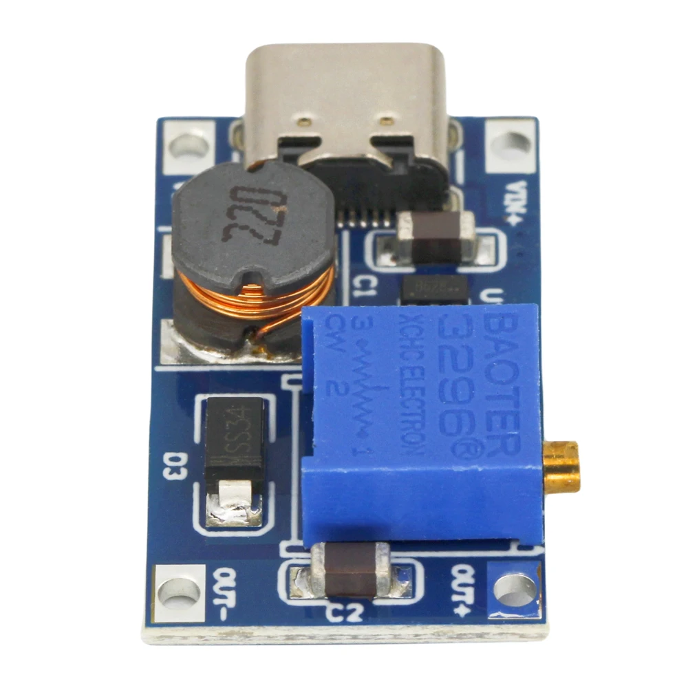MT3608 DC-DC Adjustable Boost Module 2A Boost Plate Step Up Module with/without MICRO USB / Type-c 2V-24V to 5V 9V 12V 28V