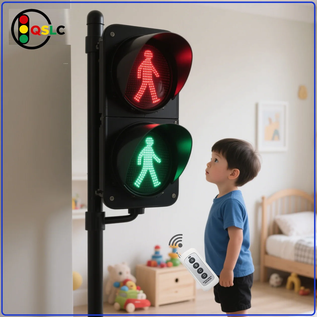 Pedestrian Traffic Signal Light 4 Inch Red  Green Walk Man Traffic Warning Light Remote Control Signal Light School Teach Light