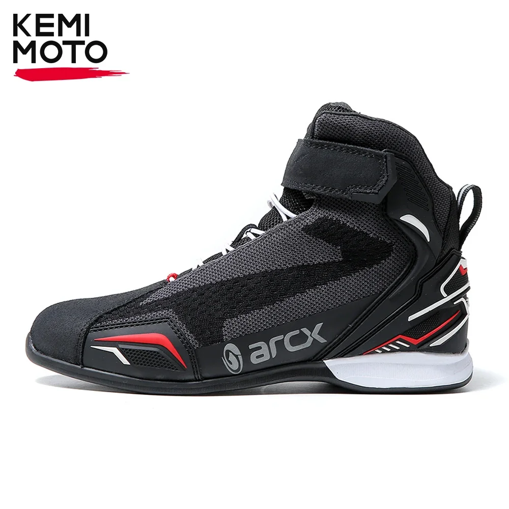 

Motorcycle Boots Men Motocross Racing Breathable Shoes Karting Car Club Exercise Sneaker ATV UTV Professional Safety Cowhide