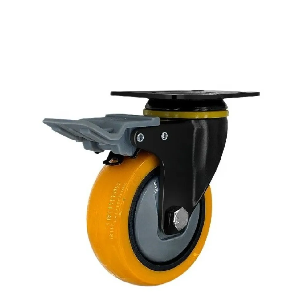 

Polyurethane 3 4 5-inch heavy-duty wheel anti-winding universal wheel with brake