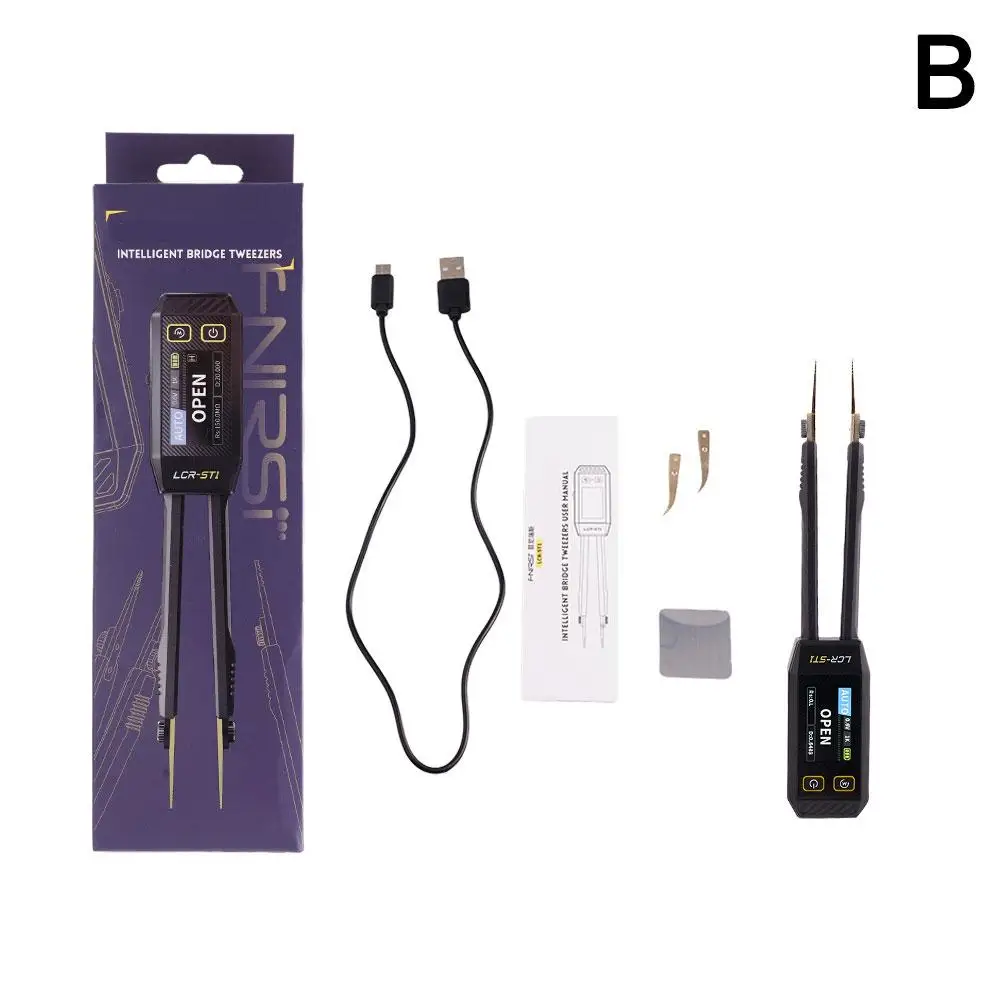 LCR-ST1 Bridge Tweezers LCR SMD Tester Resistance Capacitance Continuity Meters Diode Tools Measurement Inductance F8E7