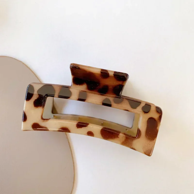 Modern Elegant Temperament Leopard Print Resin Grab Clip For Women Girl Hair Accessories Hair Style Make 2024 Trend New