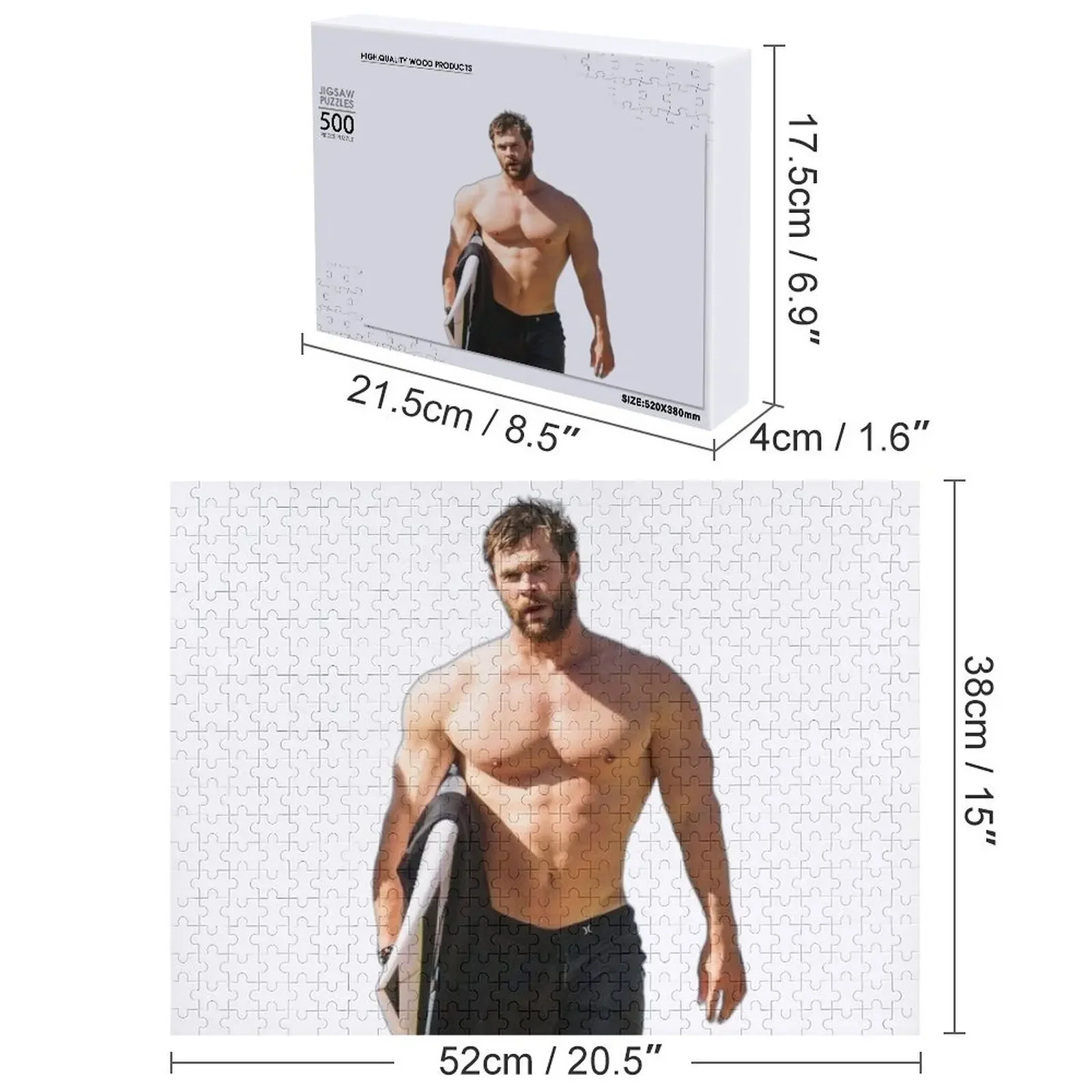 คริส เฮมส์เวิร์ธ ซิกซ์แพ็คจิ๊กซอว์พัซเซิลของเล่นนวนิยายสำหรับเด็กปี 2022 ปรับแต่งสำหรับเด็กปริศนา