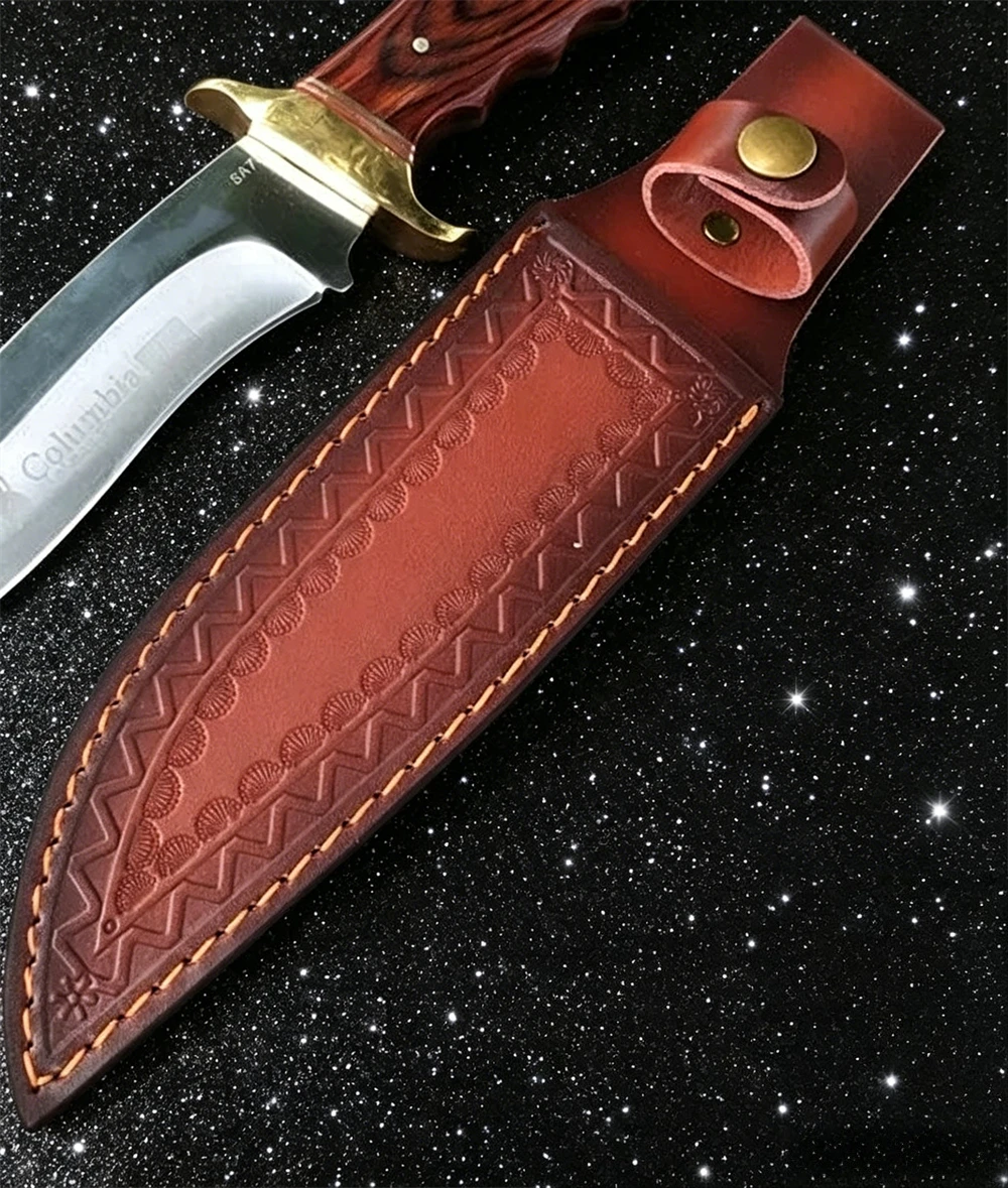 Premium Cowhide Sheath – Multi-Fit for Straight or Folding Knives – Compact and Durable, Blade Not Enclosed