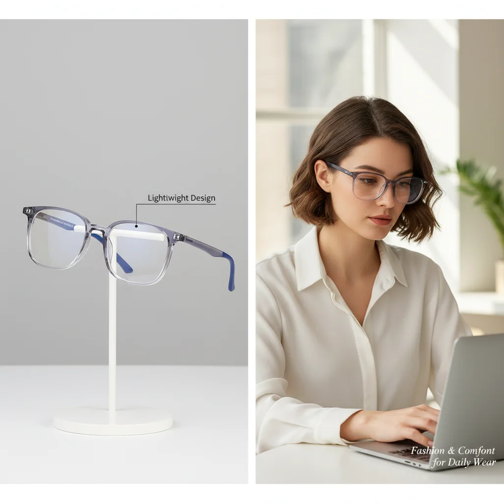 Óculos de Bloqueio de Luz Azul Quadrados, Armação Preta Fosca Cor Chá, Óculos de Computador Unissex Ultraleves Sem Grau, Estilo Nerd