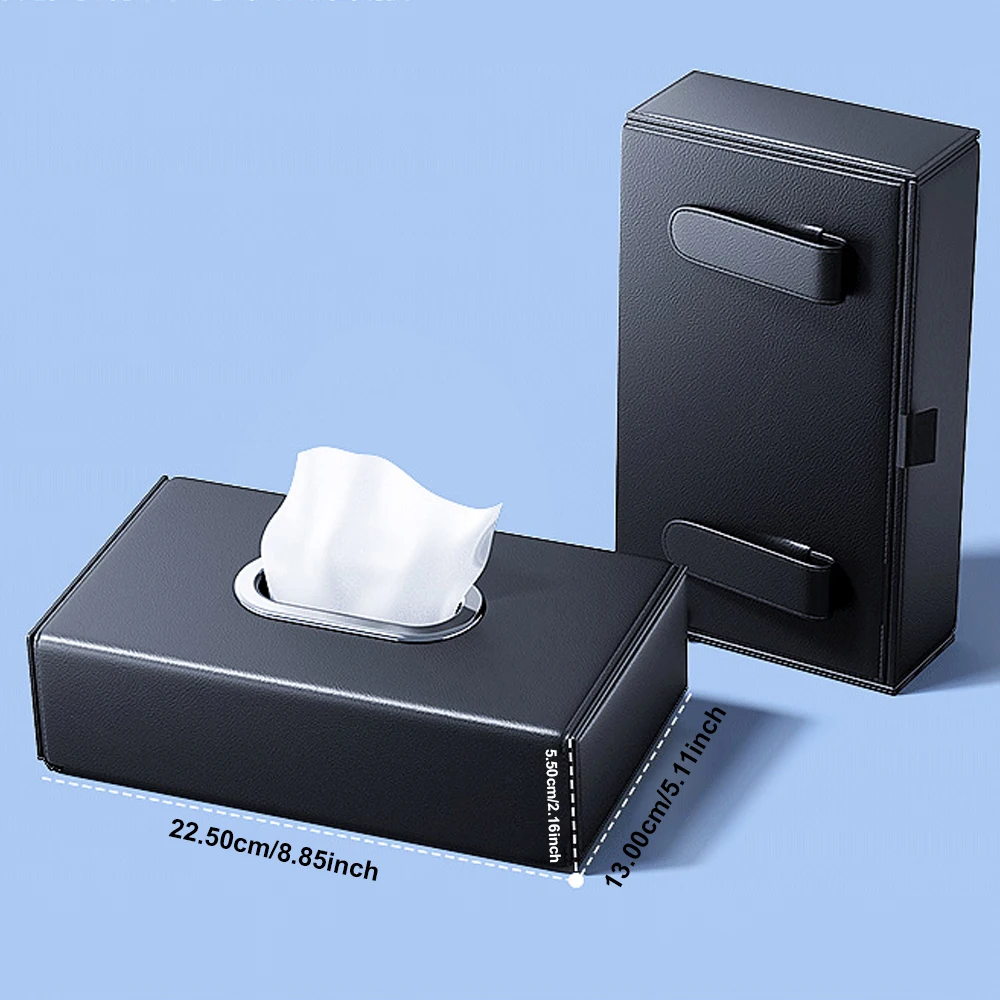 PU Leather Sun Visor Hanging Napkin Pater Towel Organizer Highend Holder Car Mounted Sunshade Tissue Box