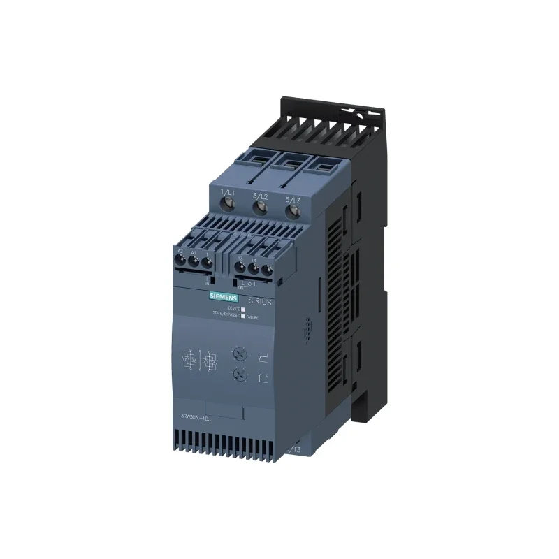 3RW3037-1BB14 Low Voltage SIRIUS Soft Starter S2 63 A 30 kW/400 V 200-480 V AC 110-230 V AC/DC Screw Terminals