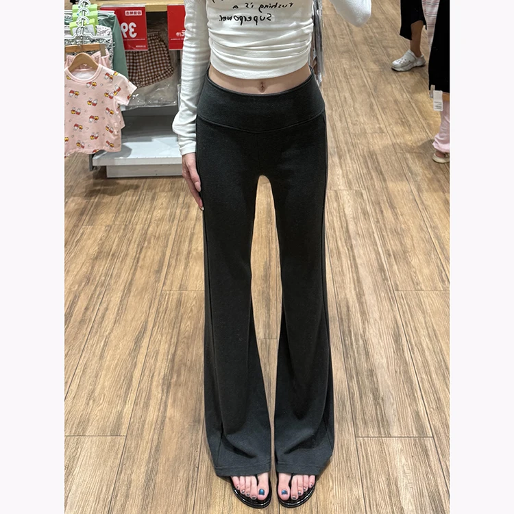 ay Lazy Fit Micro Flare Yoga Pants Women's Spring Summer 2025 New Elastic Butt Lifting Slimming Outdoor Wear Casual Pants