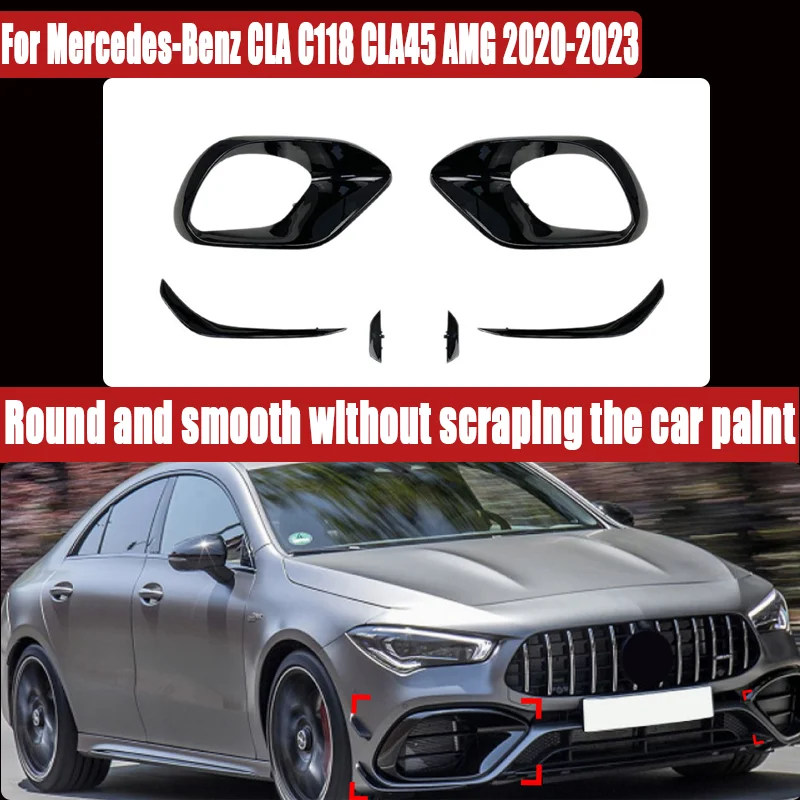 For Mercedes-Benz CLA C118 CLA45 AMG 2020-2023, Front Air Blade / Air Vent Kit Sporty Trim, Exterior Upgrade, Direct Fit.