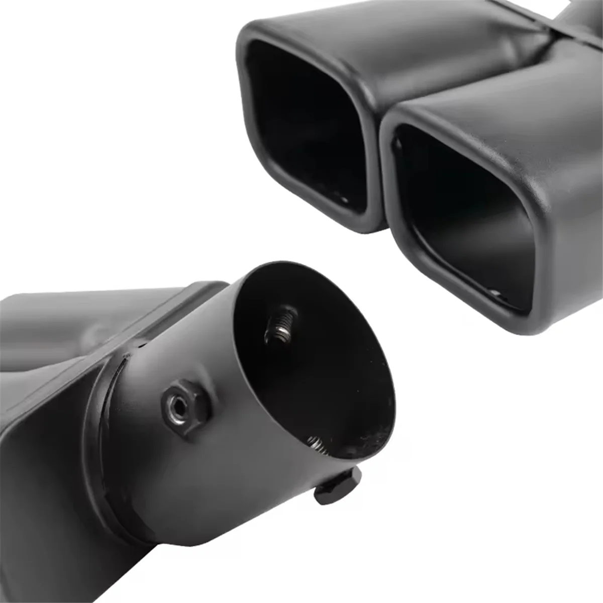 

Ingenious Inlet 63mm Dual Outlet Car Exhaust Tip Stainless Steel Black Exhaust Tips Muffler Tail Double Pipe Tube Tips Durable