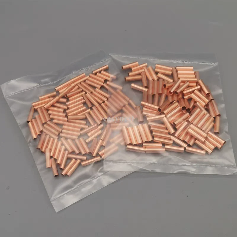 100PCS 1.5mm to 6mm Copper Connecting Pipe Wire Joint Small Tube Intermediate Joint Direct Connection Pressure Pipe Cold Pressed