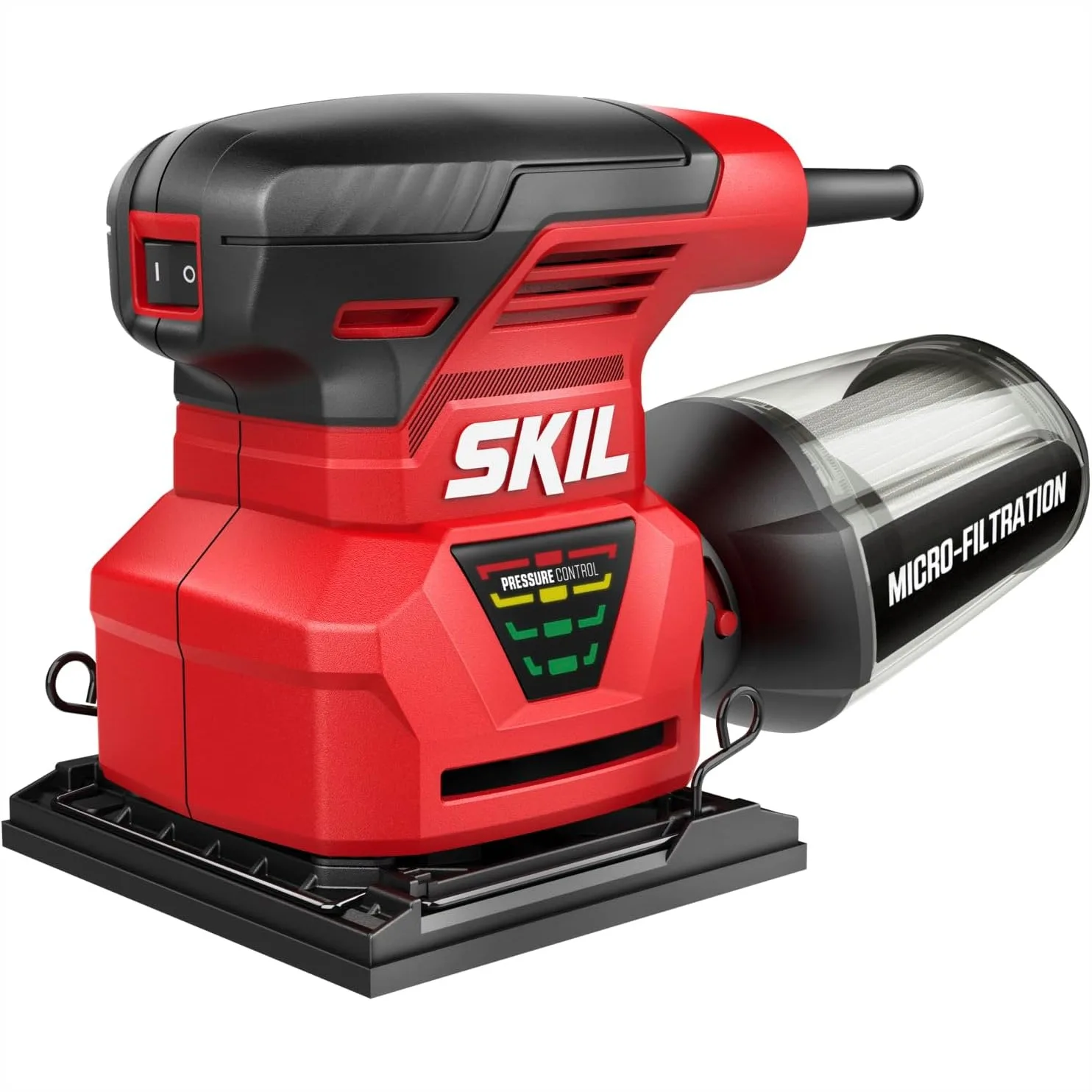 

1/4 Sheet Palm Sander 2.0 Amp with Pressure Control & Micro-Filtration, Red
