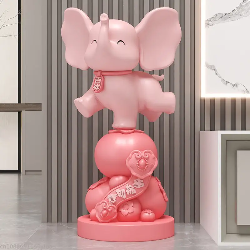 Meaning Elephant Ruyi Decoration Zhaocai Creative Modern Living Room Entrance Shoe Cabinet Decoration Housewarm Gift Furniture