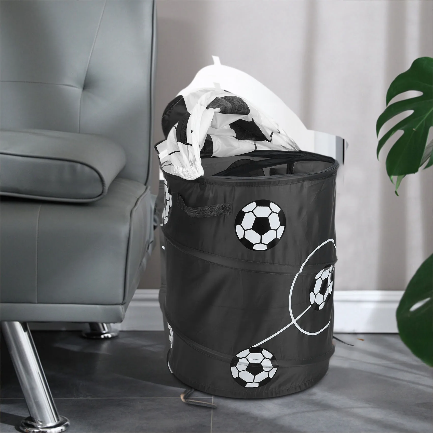 

Football Modeling Collapsible Laundry Basket Storage Barrels