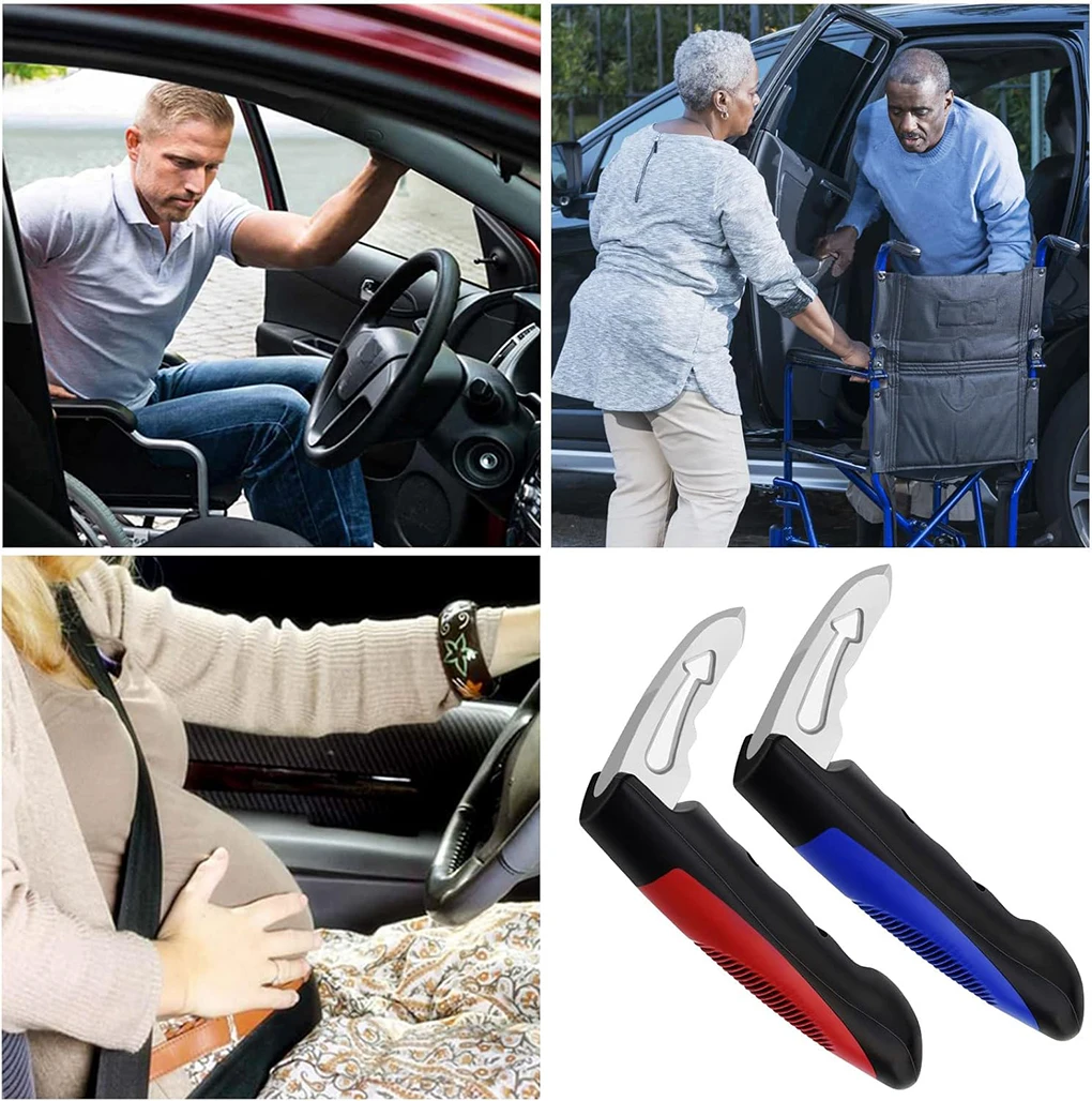 Car Handle Cane Vehicle Door Grab Bar Stand Assist Mobility Aid Tool Automotive Accessory for Children Elderly Black