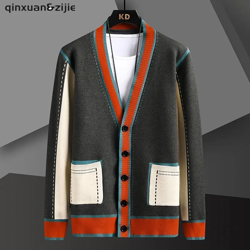 

2022 Autum Winter Designer Luxury Knit Cardigans Sweater Men Casual Single Breasted Long Sleeve Print Coats Jacket Men Clothes