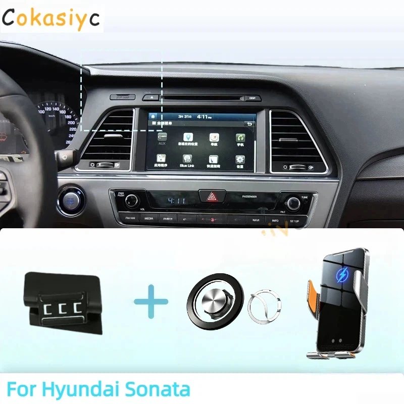 Made to measure For Hyundai Sonata LF 2015-2017 2018 2019 Phone Holder Car Magnetic Phone Mount Smart Sensing Wireless Charging