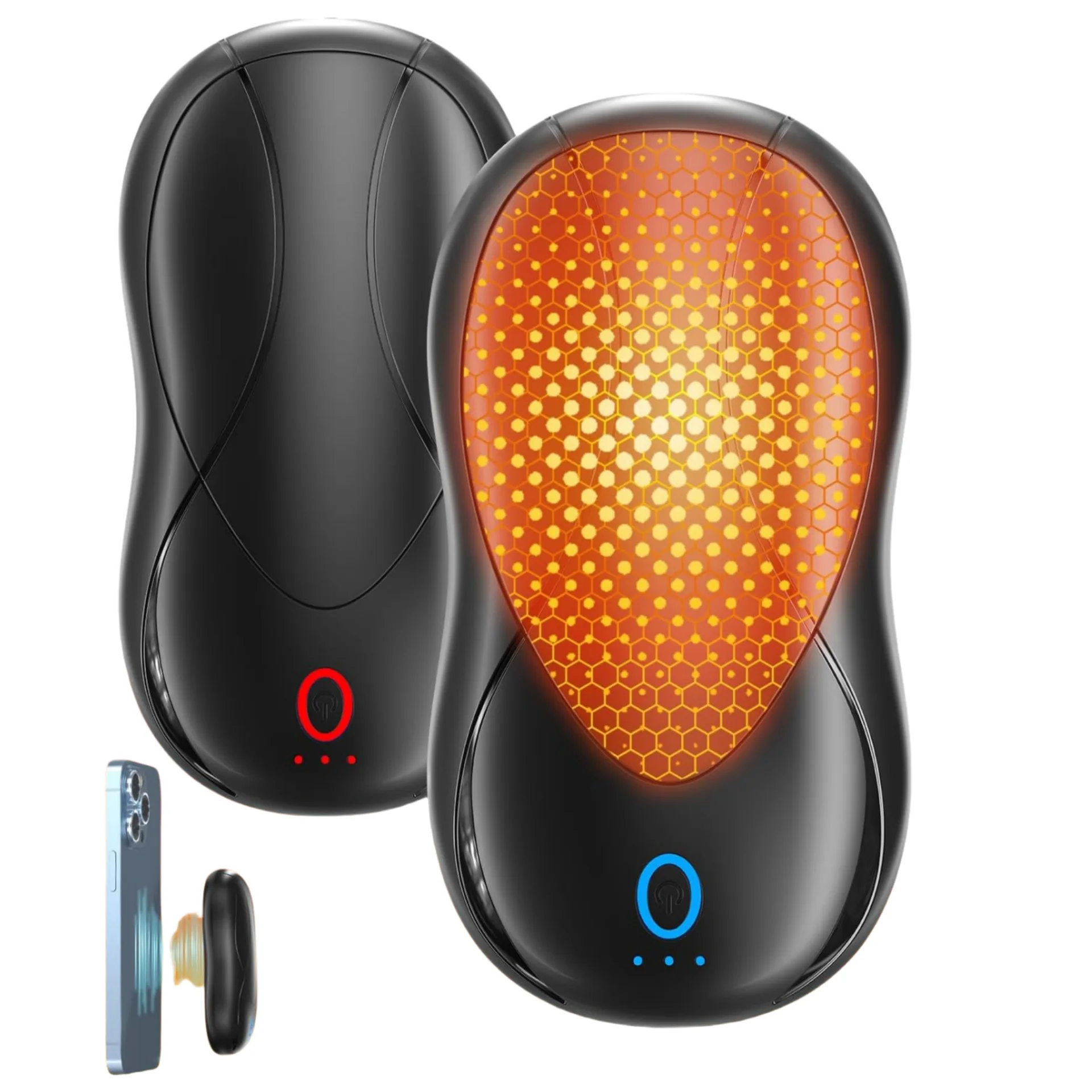 Hand Warmers Rechargeable a pair Portable Pocket Size 3 Heat Settings Magnetic Attraction Electric Hand Warmer for Warm Gifts