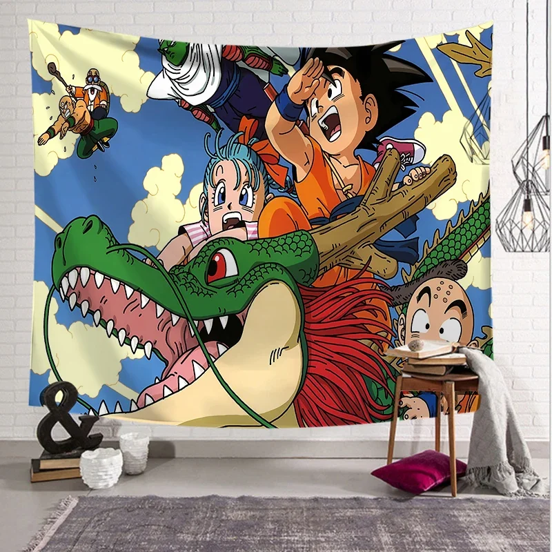 Dragon Ball tapisserie murale Anime fête photographie fond dessin animé Photo accessoires tissu Polyester décors tenture murale décor