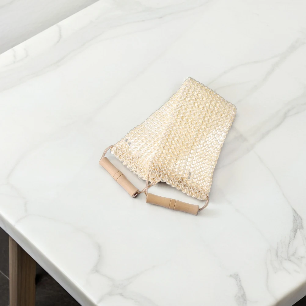 

2Pcs Sisal Bath Back Scrubber with Wooden Handle Exfoliating Shower Cloth for Smooth Skin Portable Travel Friendly Design