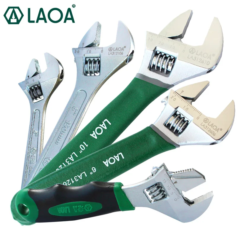 

LAOA 4pcs Adjustable Spanner Sets 4inch/6inch/8inch/10inch/12inch Opening Wrench