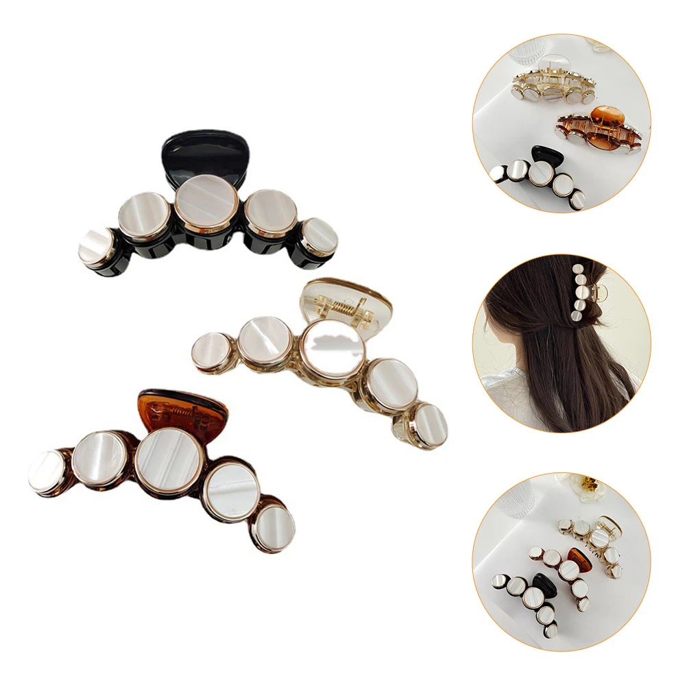 

3pcs Clamps Claw Clips Simple Elegant Lightweight Women Girls Accessories All Hair Types Fixing Loose Hair Random Color